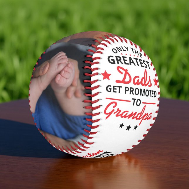 Greatest Dads Promoted to Grandpa Personalised Baseball (Creator Uploaded)