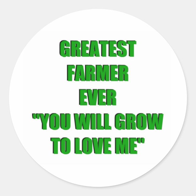Greatest Farmer Ever Classic Round Sticker (Front)