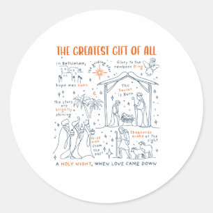 Greatest Gift Of All Christmas Birth Of Jesus Reli Classic Round Sticker