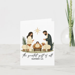 Greatest Gift Of All Nativity Scene Christian Chri Card
