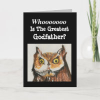 Greatest Godfather Happy Birthday Funny Owl
