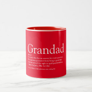 Greatest Grandpa Grandad Papa Definition Red Two-Tone Coffee Mug