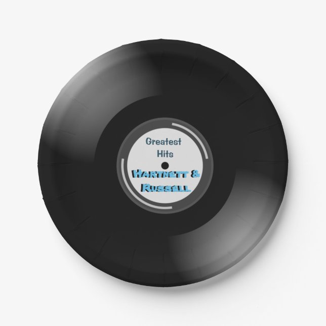 Greatest hits vinyl paper plate (Front)