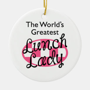 GREATEST LUNCH LADY CERAMIC TREE DECORATION