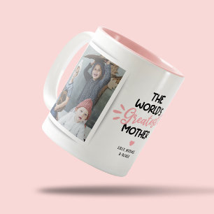 Greatest Mother 2 Photo Two-Tone Coffee Mug