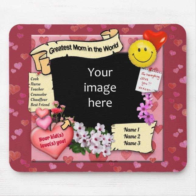 Greatest Mum (customisable) Photo-Frame Mouse Pad (Front)