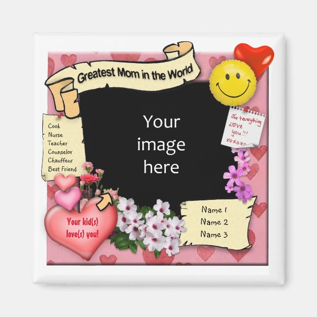 Greatest Mum Magnet with Your Photo (Front)