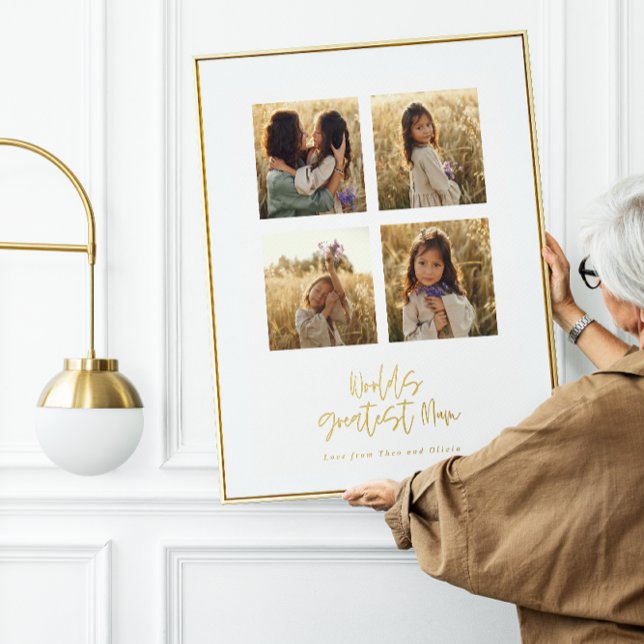 Greatest Mum multi photo elegant stylish Foil Prints (Creator Uploaded)