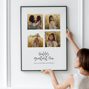 Greatest Mum multi photo elegant stylish Poster