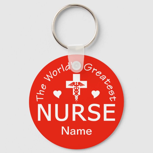 Greatest Nurse key chain - customise! (Front)