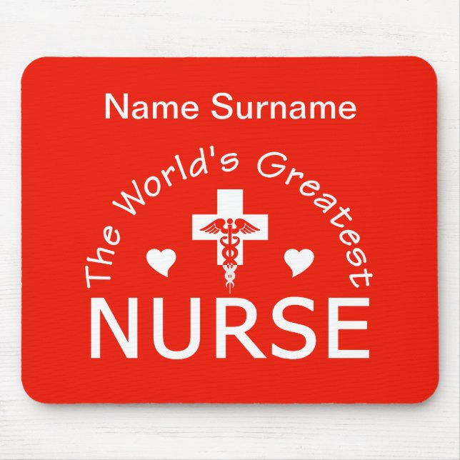 Greatest Nurse mousepad - customise! (Front)