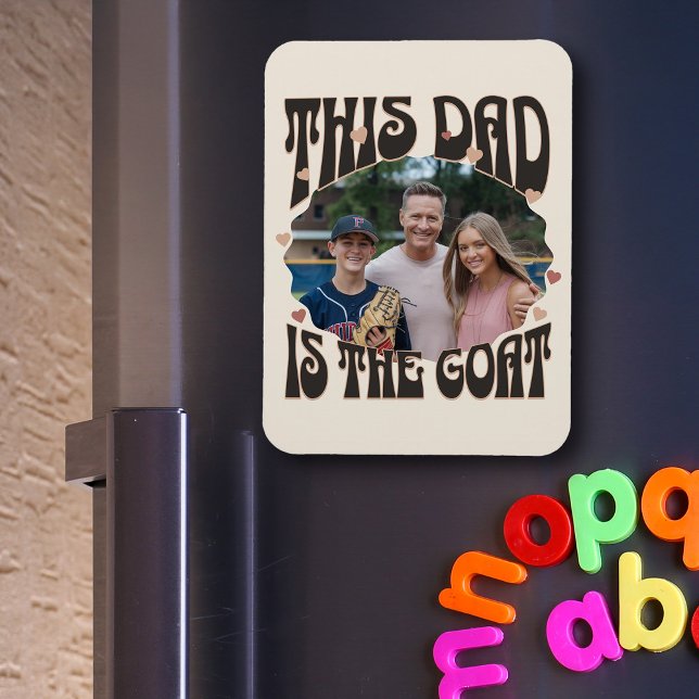 Greatest of All Time Goat Dad Photo Magnet (Dad is the Greatest Of All Time - Custom photo, GOAT magnet
)