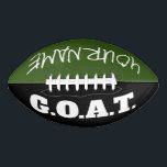 Greatest Of All Time GOAT football player gift<br><div class="desc">Greatest Of All Time GOAT football player gift. Available in normal full size or mini. Add your own personalised name or quote. Customisable colours for your favourite team. Personalised game ball for son, grandson, nephew, cousin, little brother, friend, family, grandchildren, teen, teenager, dad, trainer, players, fans, coworker, boss, children etc....</div>