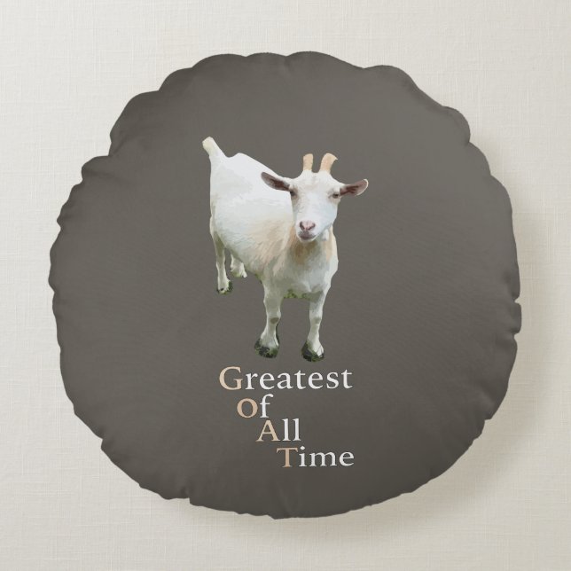 Greatest of all time Goat Round Cushion (Front)