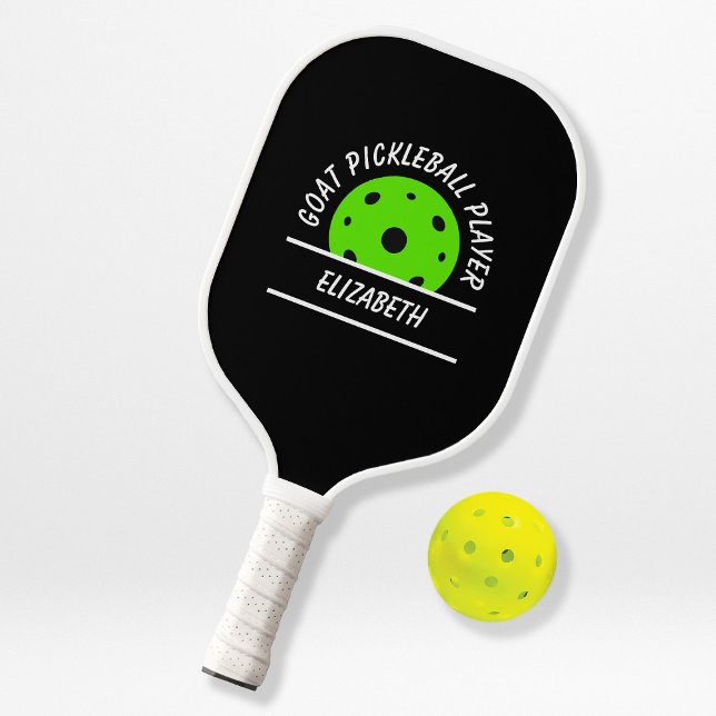 Greatest Pickleball Player Name Ball Black Green Paddle (Creator Uploaded)