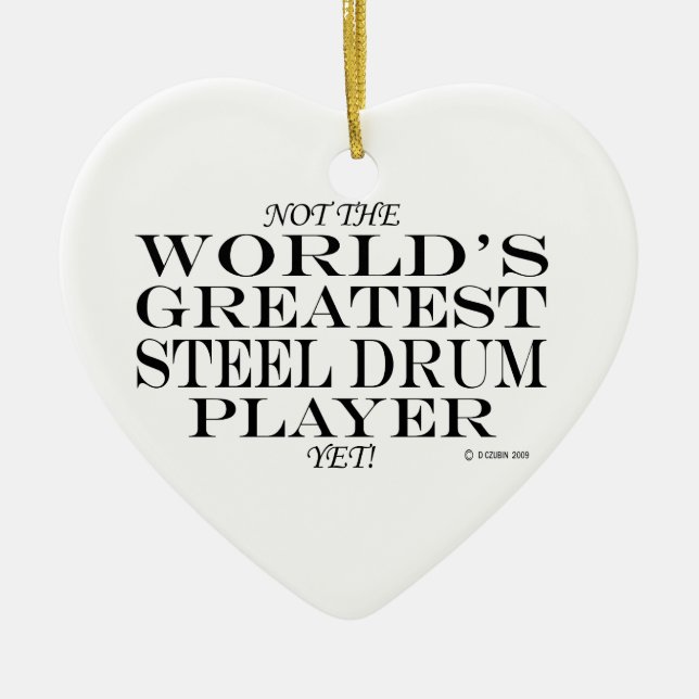 Greatest Steel Drum Player Yet Ceramic Tree Decoration (Front)