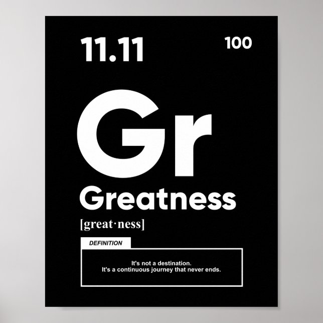 Greatness Definition | Motivational Poster (Front)