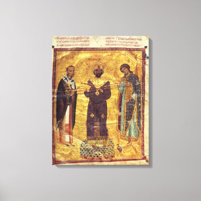 Grec Coisl 79 f.2v Emperor Nicephorus III Botaniat Canvas Print (Front)