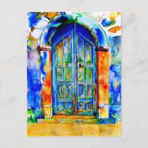 Grecian Door. Postcard