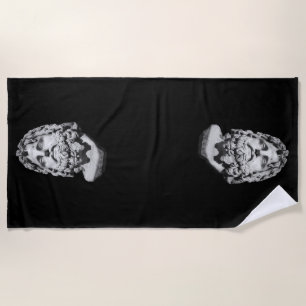 Greco Roman Bust Beach Towel