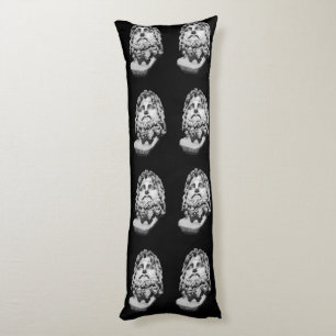 Greco Roman Marble Bust Classical Black and White Body Cushion