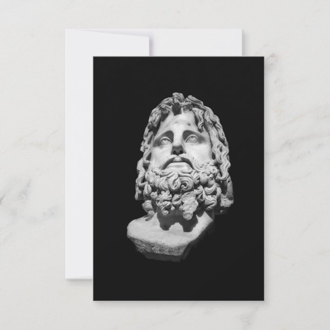 Greco Roman Marble Bust Classical Black and White  Card (Front)