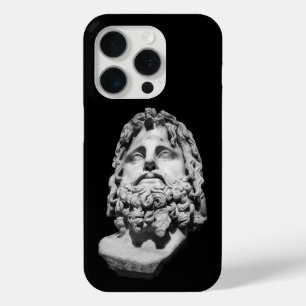 Greco Roman Marble Bust Classical Black and White iPhone 15 Pro Case