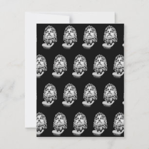 Greco Roman Marble Bust Classical Black and White  Invitation