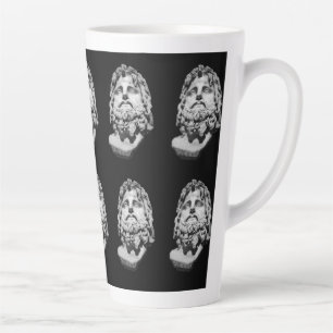Greco Roman Marble Bust Classical Black and White Latte Mug