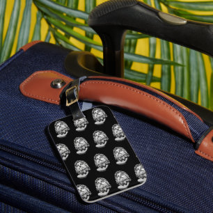 Greco Roman Marble Bust Classical Black and White Luggage Tag