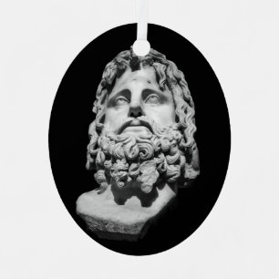 Greco Roman Marble Bust Classical Black and White Metal Tree Decoration