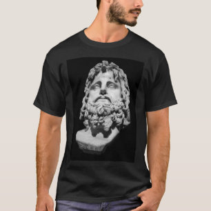 Greco Roman Marble Bust Classical Black and White  T-Shirt