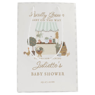 Gree Farmers Market Locally Grow Baby Shower Favou Medium Gift Bag