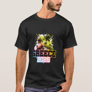 Greece 2025 Colourful  Team Vacation T-Shirt