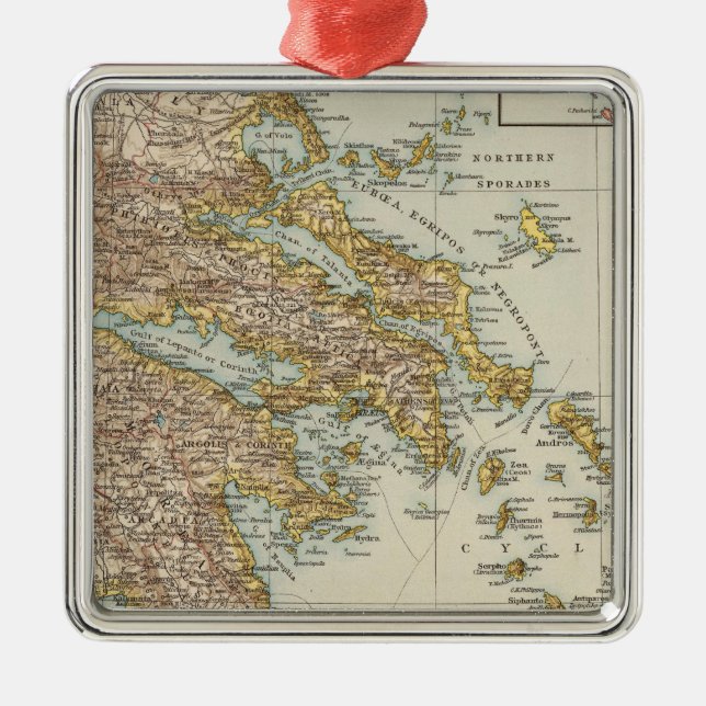 Greece 4 metal tree decoration (Front)