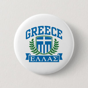Greece 6 Cm Round Badge