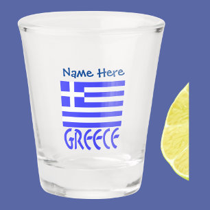Greece and Greek Flag Blue Personalisation Shot Glass