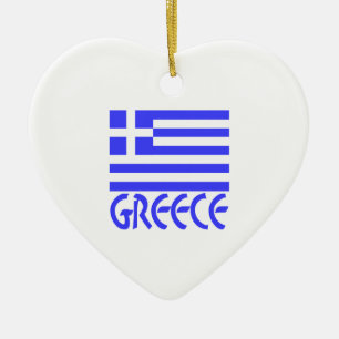 Greece and Greek Flag Ceramic Tree Decoration