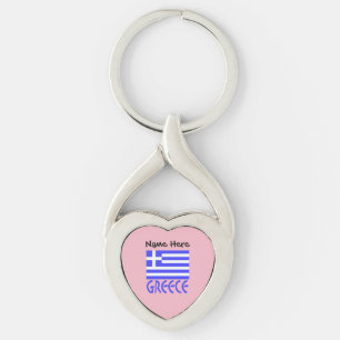 Greece and Greek Flag Personalised  Key Ring