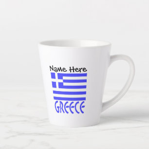 Greece and Greek Flag Personalised Latte Mug