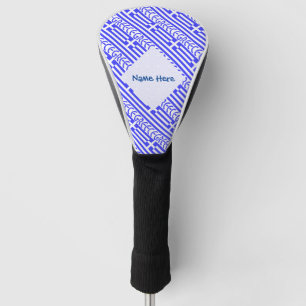 Greece and Greek Flag Tiled Blue Personalisation  Golf Head Cover