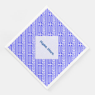 Greece and Greek Flag Tiled Blue Personalisation  Napkin