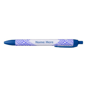 Greece and Greek Flag Tiled Personalised Black Ink Pen