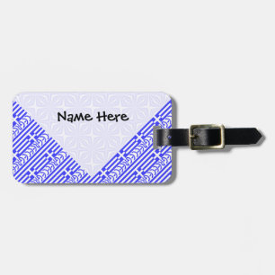 Greece and Greek Flag Tiled Personalised Luggage Tag