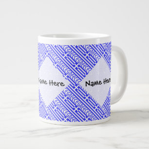 Greece and Greek Flag Tiled with Your Name Large Coffee Mug