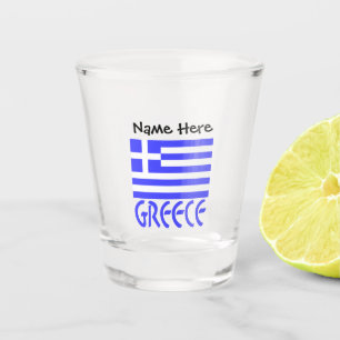 Greece and Greek Flag with Your Name Shot Glass