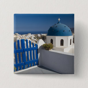 Greece and Greek Island of Santorini from the 15 Cm Square Badge