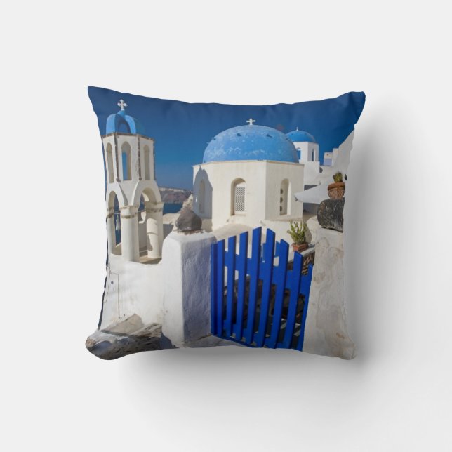 Greece and Greek Island of Santorini town of Oia 3 Cushion (Front)
