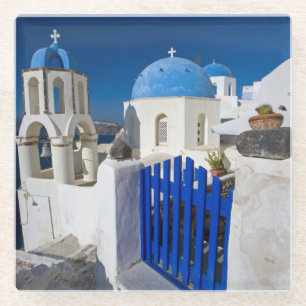Greece and Greek Island of Santorini town of Oia 3 Glass Coaster
