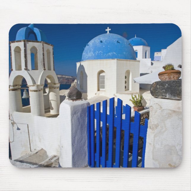 Greece and Greek Island of Santorini town of Oia 3 Mouse Pad (Front)